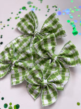 Load image into Gallery viewer, The Green Floral Check Bow
