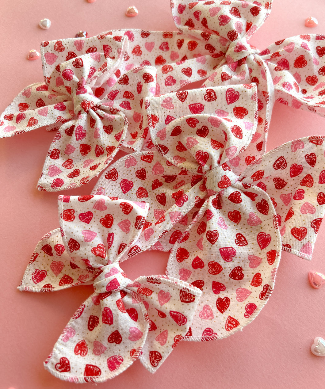 The Sketched Hearts Wholesale Bow