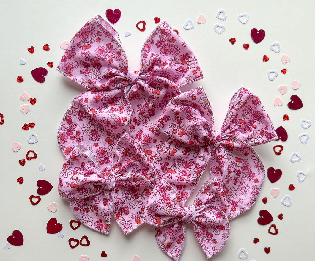 The Pink Floral Cherry Bow Preorder
