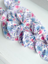 Load image into Gallery viewer, The Blue + Pink Spring Floral Bow
