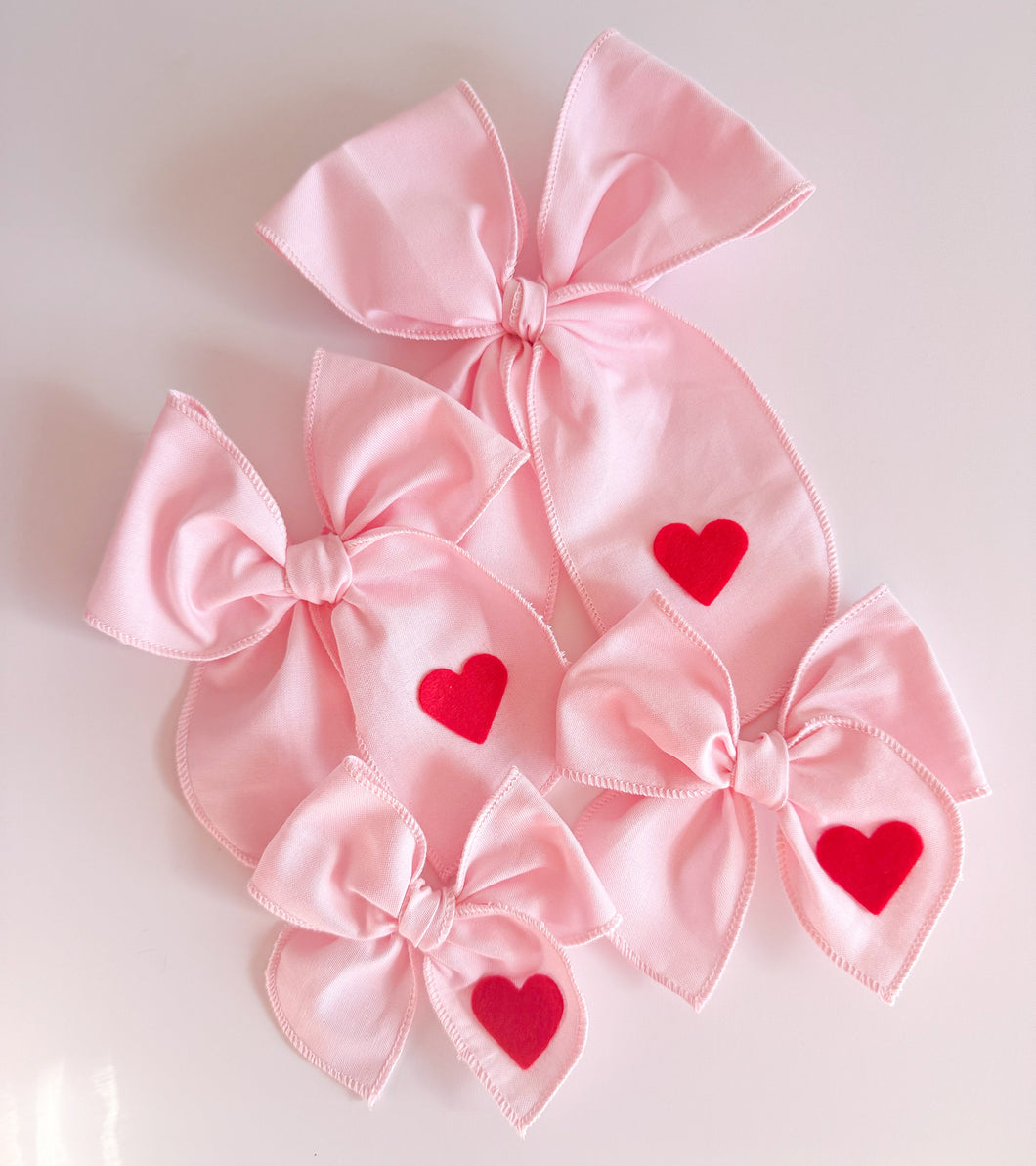 The Pink Heart Bow