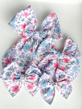 Load image into Gallery viewer, The Blue + Pink Spring Floral Bow
