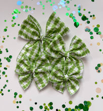 Load image into Gallery viewer, The Green Floral Check Bow
