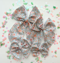Load image into Gallery viewer, The Blue Bunny Floral Bow
