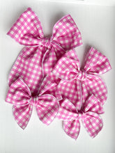 Load image into Gallery viewer, The Fuchsia Gingham Bow
