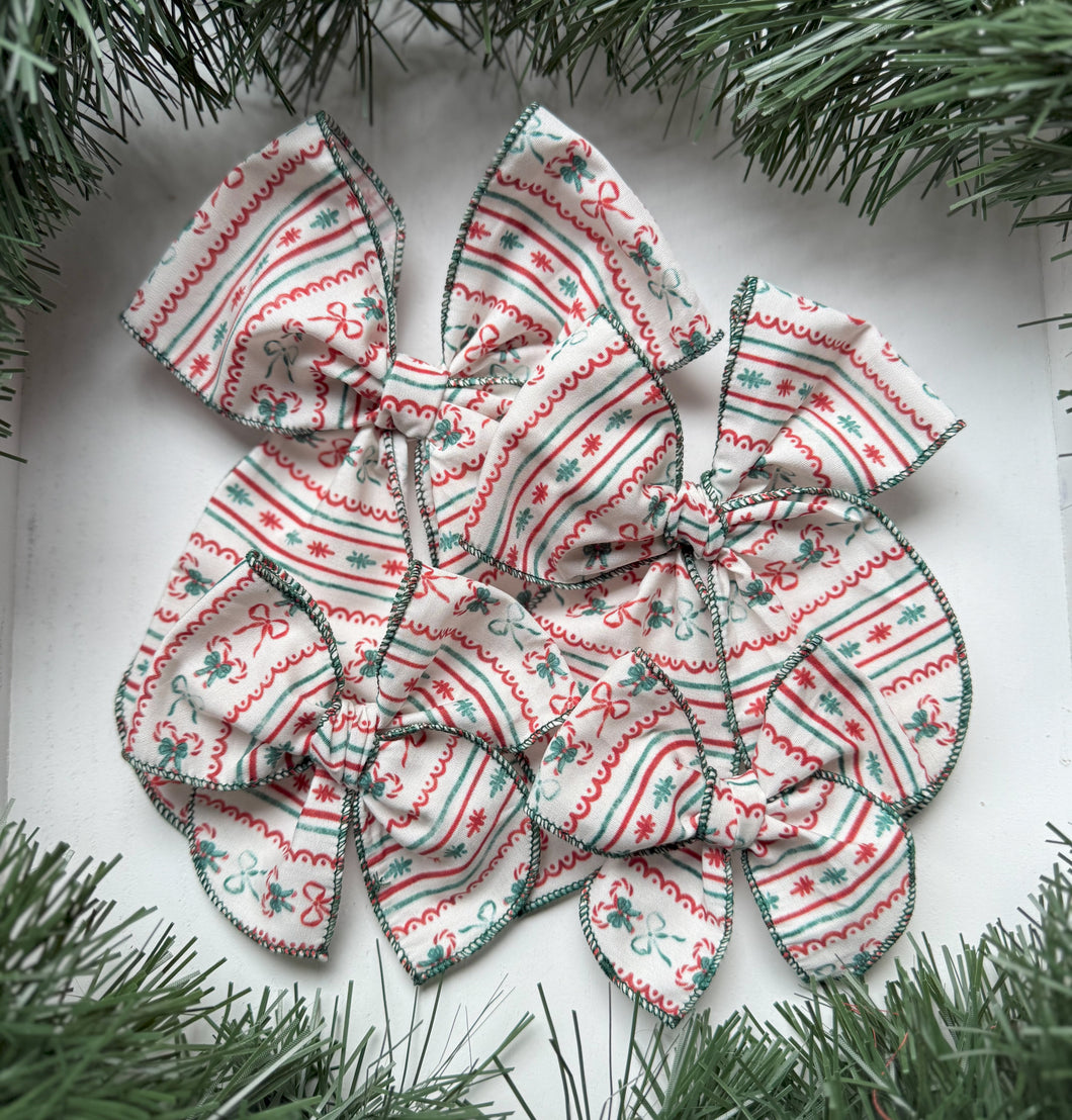 The Christmas Candy Cane Bow