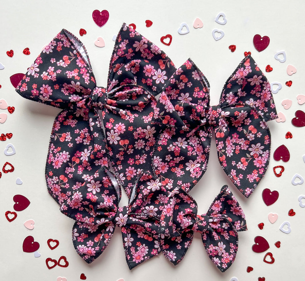 The Dark Floral Cherry Bow Preorder