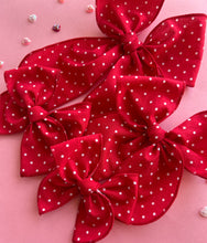 Load image into Gallery viewer, The Red &amp; White Dot Bow
