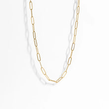 Load image into Gallery viewer, The Gold Plated Stainless Steel Paper Clip Charm Necklace
