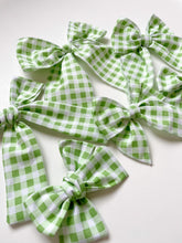 Load image into Gallery viewer, The Green Gingham Bow
